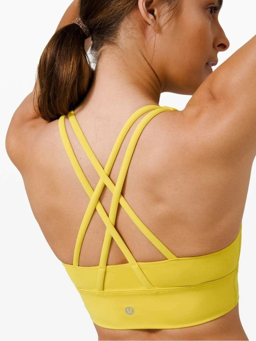 Lululemon Energy Longline Bra Medium Support B–D Cups Yellow Sz 10